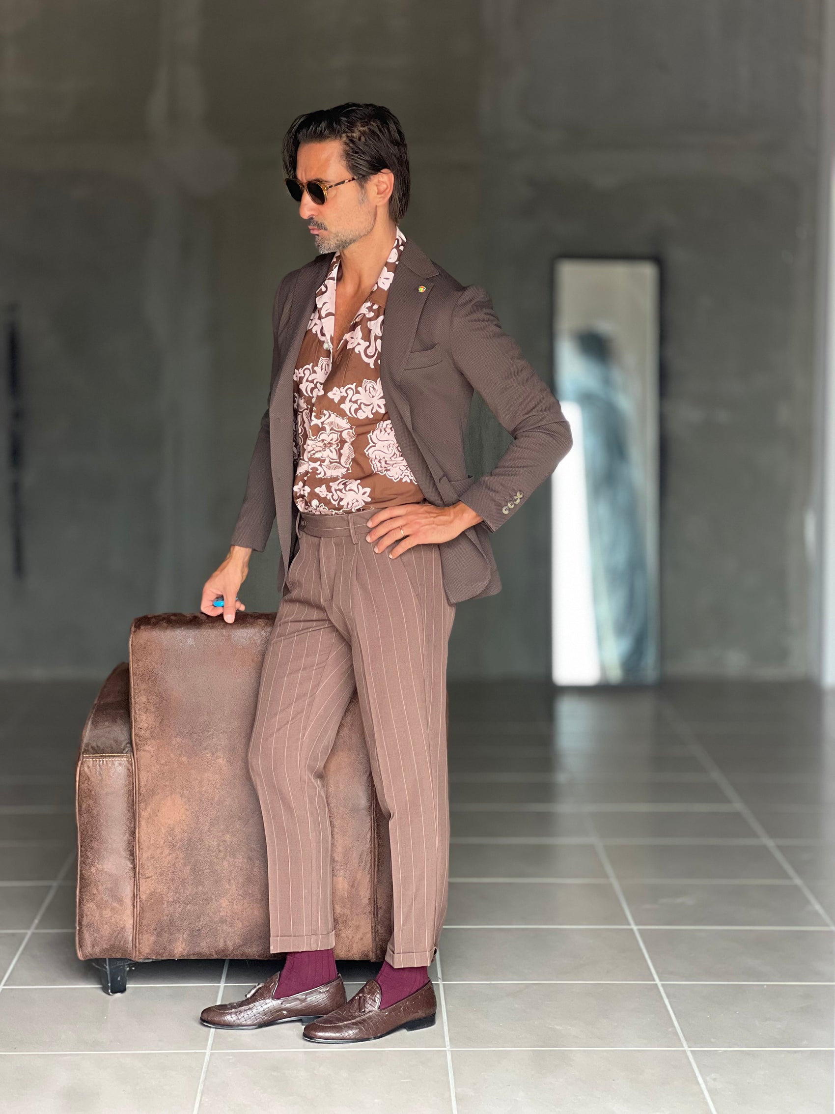 WHITE VISCOSE TROUSERS WITH REGULAR BOTTOM