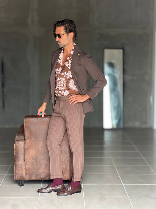 PANTALONE  MORO GESSATO PINCES.
