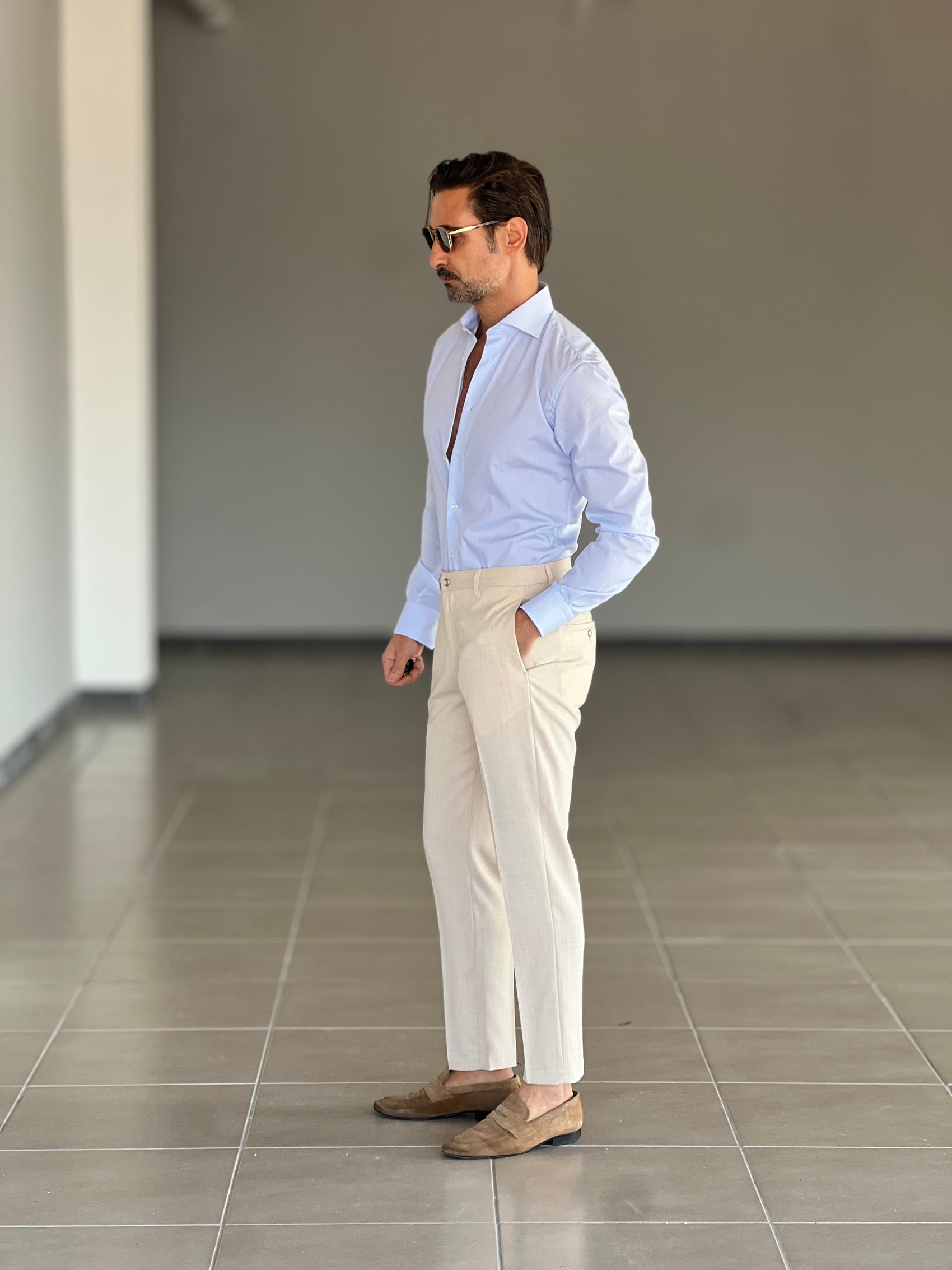 PANTALONE SABBIA ALTATENSIONE PINCES VISCOSA ( CODICE 34 )