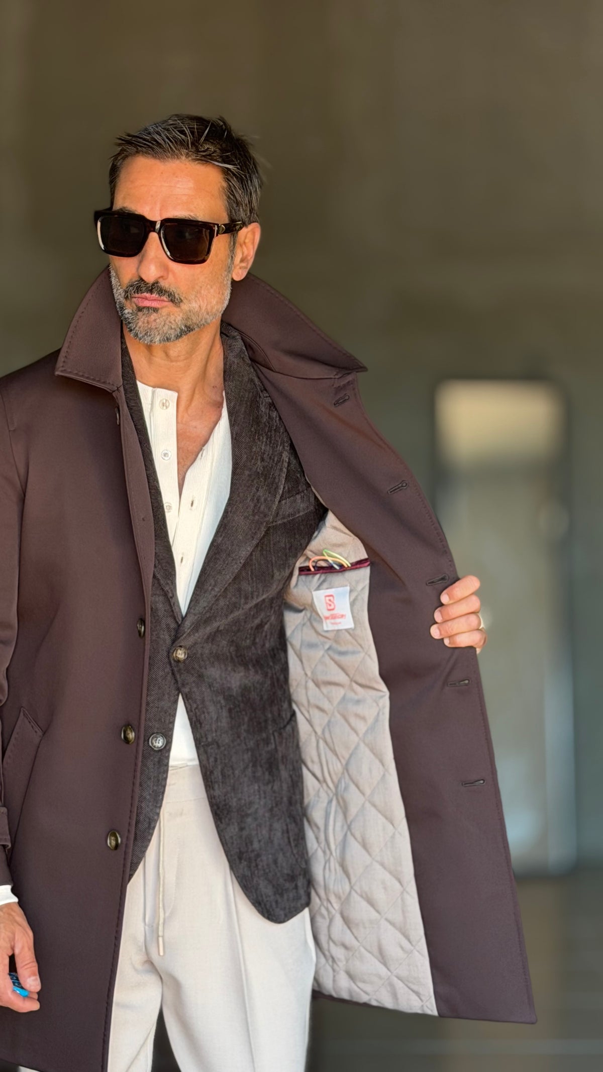 BLUE HIGH NECK COAT