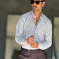 CAMICIA MILLERIGHE MORO  STRETCH POPELINE DI COTONE