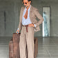 WHITE VISCOSE TROUSERS WITH REGULAR BOTTOM