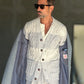 BLUE HIGH NECK COAT