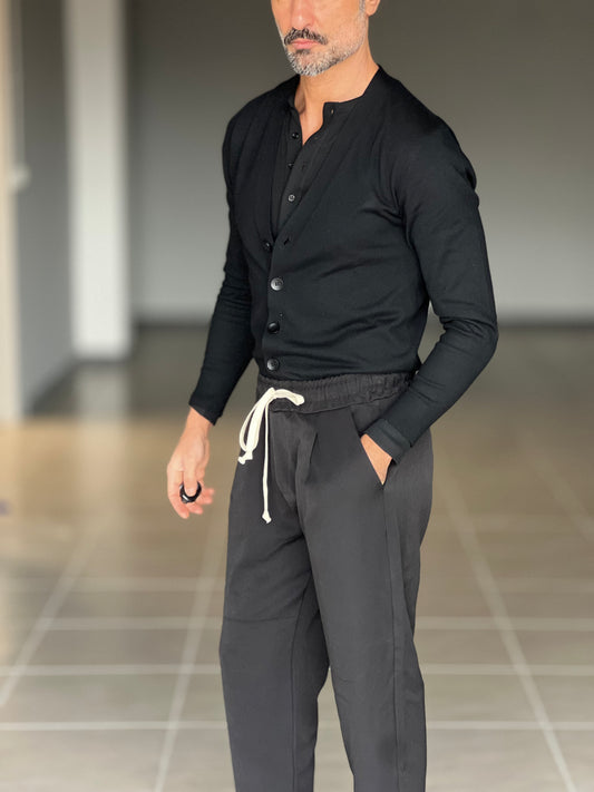 WHITE VISCOSE TROUSERS WITH REGULAR BOTTOM