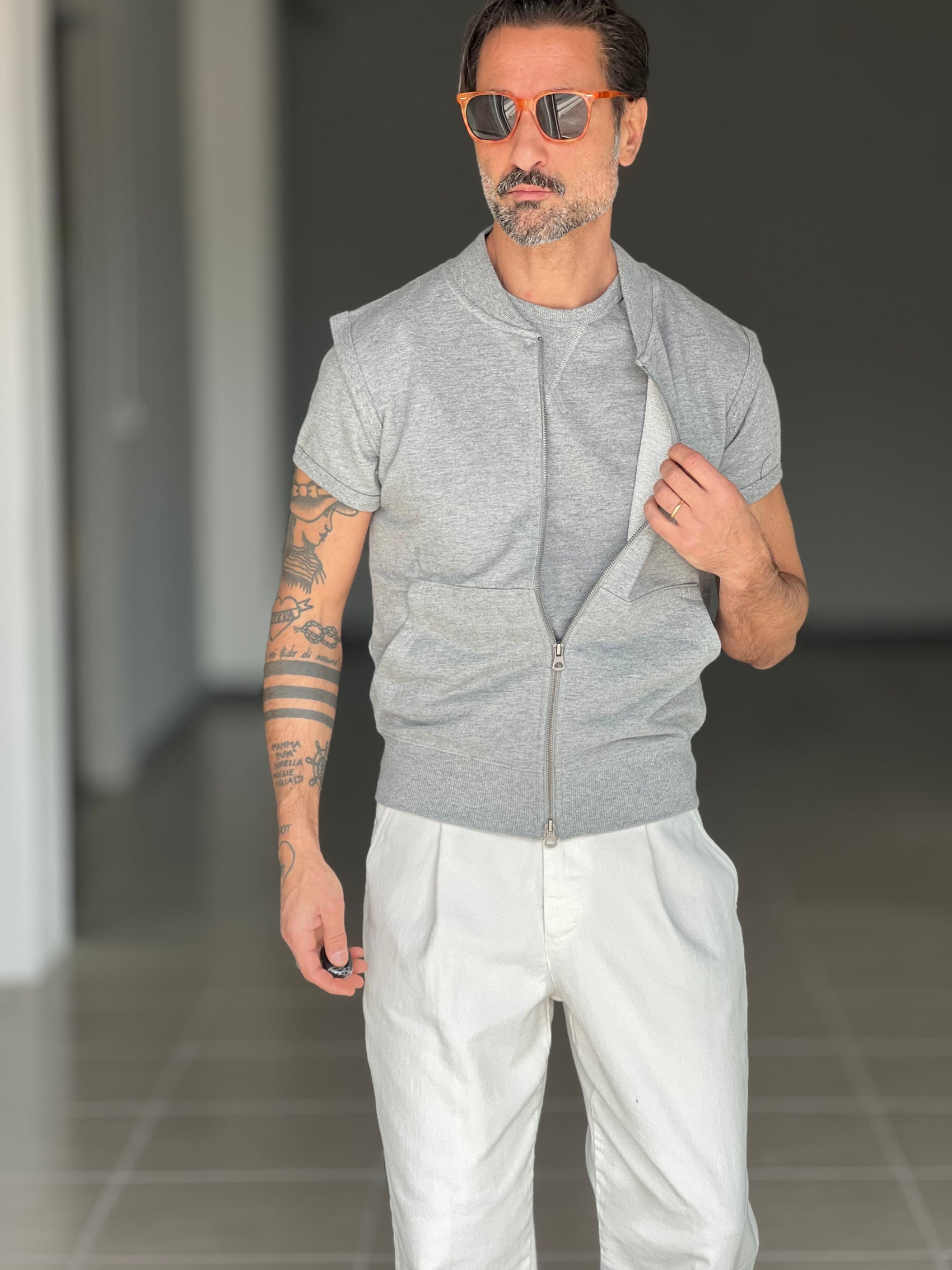 WHITE VISCOSE TROUSERS WITH REGULAR BOTTOM