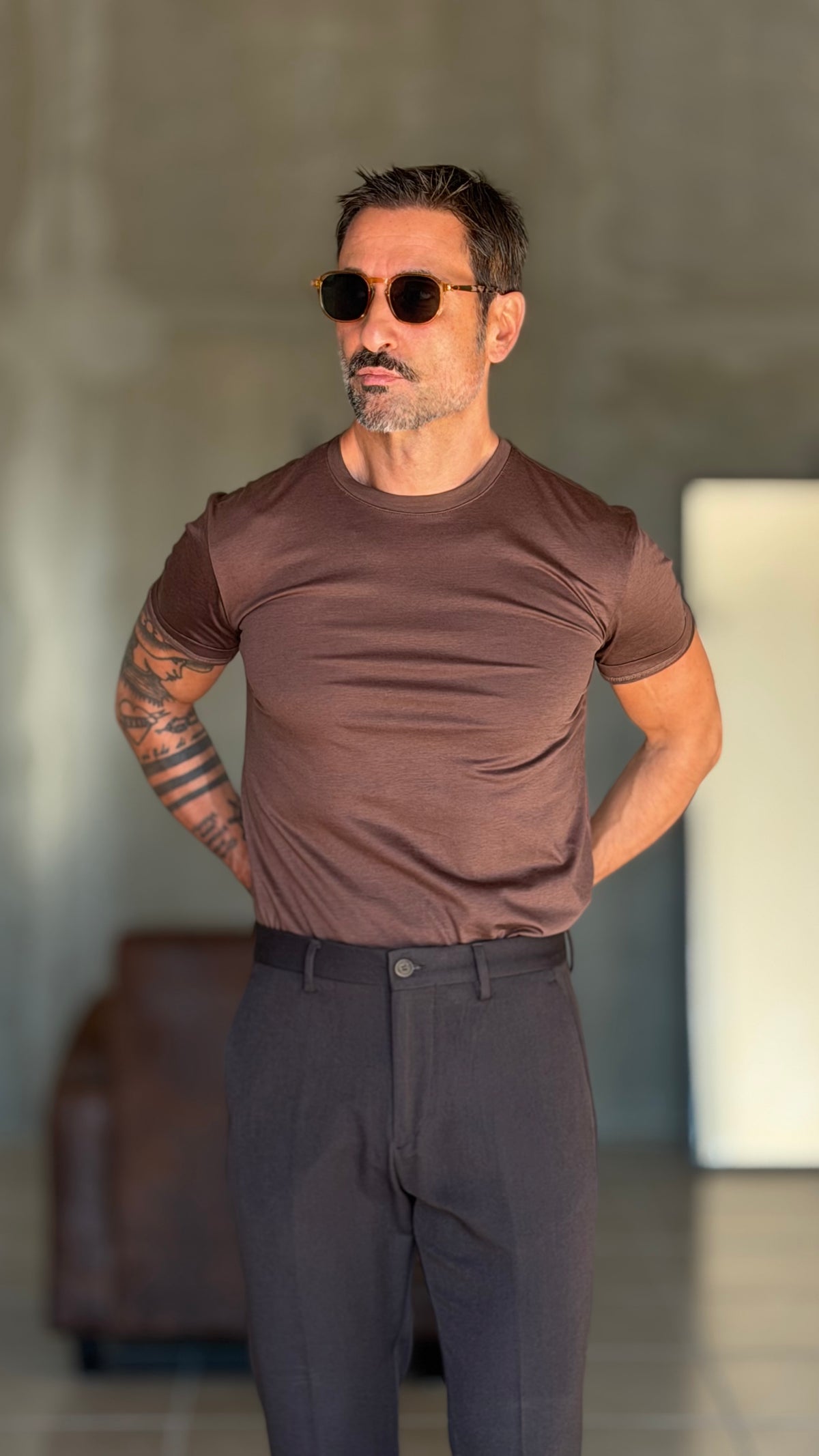NEW T SHIRT MORO EFFETTO FILO DI SCOZIA