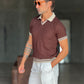 BLUE THREAD COTTON CREW NECK SWEATER