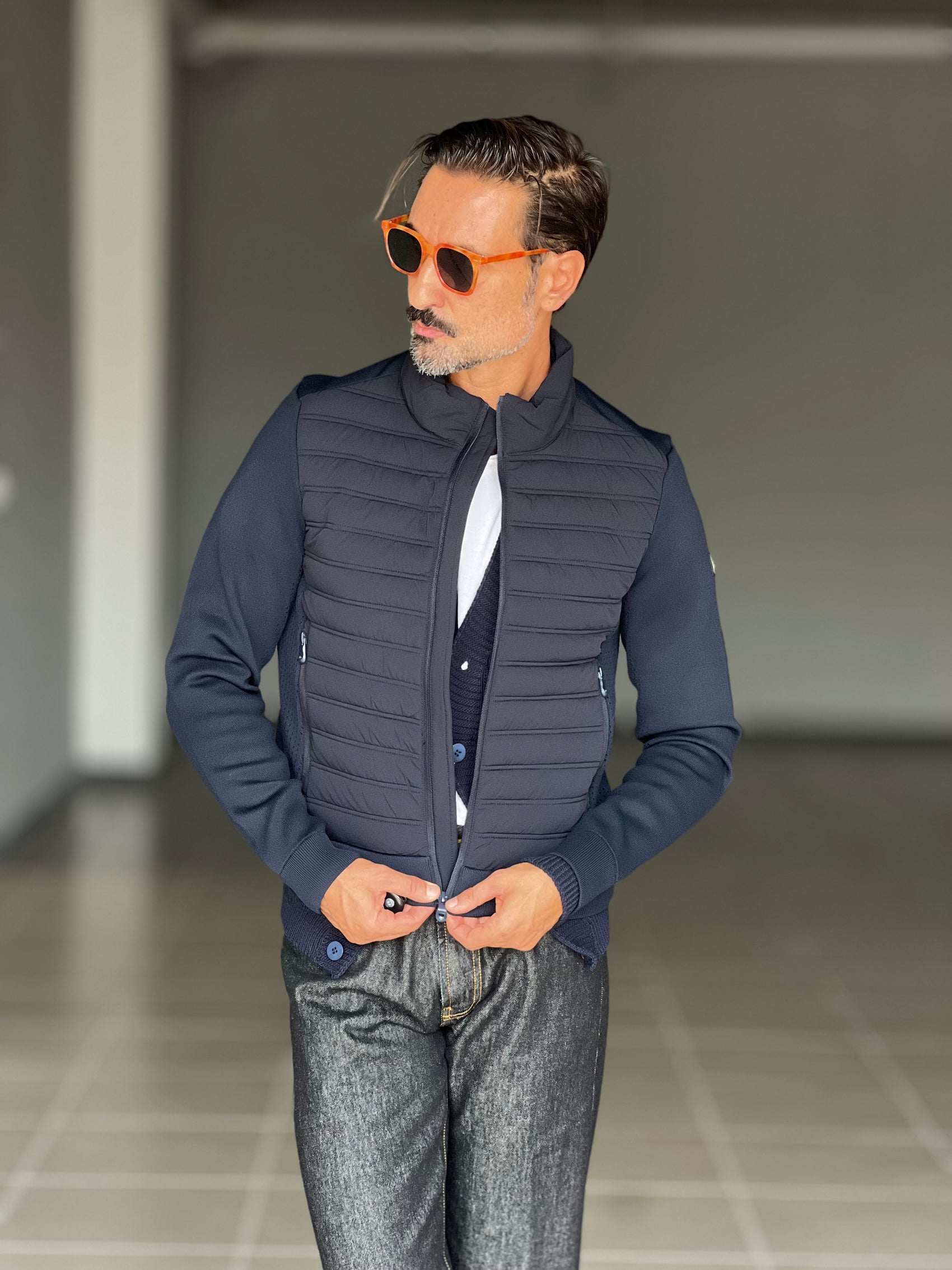 *PIUMINO BLU MANICA IN MAGLIA BL11