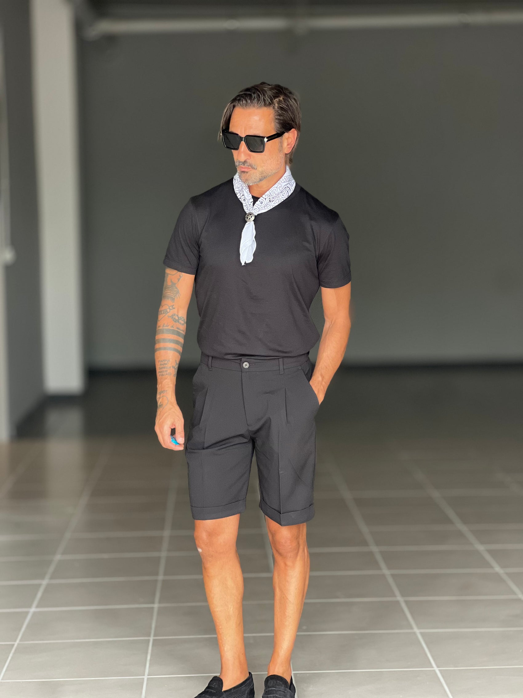 BERMUDA NERO   PINCES COTONE 553