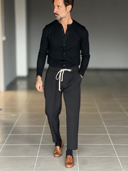 WHITE VISCOSE TROUSERS WITH REGULAR BOTTOM