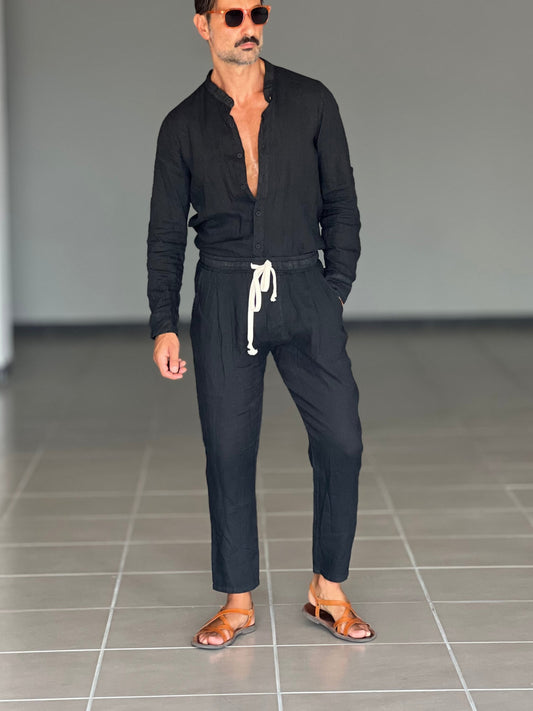 WHITE VISCOSE TROUSERS WITH REGULAR BOTTOM