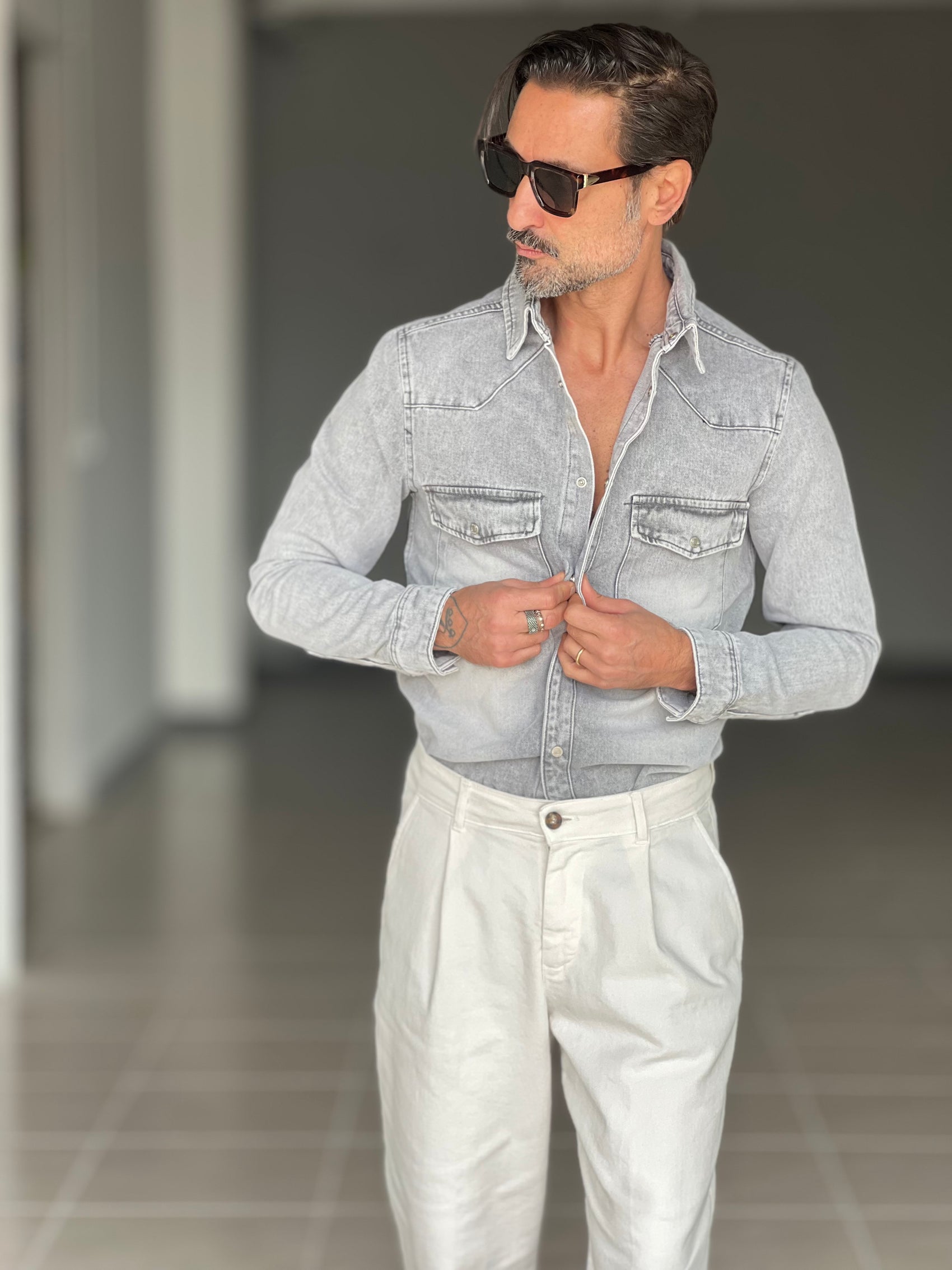 CAMICIA  DENIM LAVAGGIO UNO DELAVE' 103