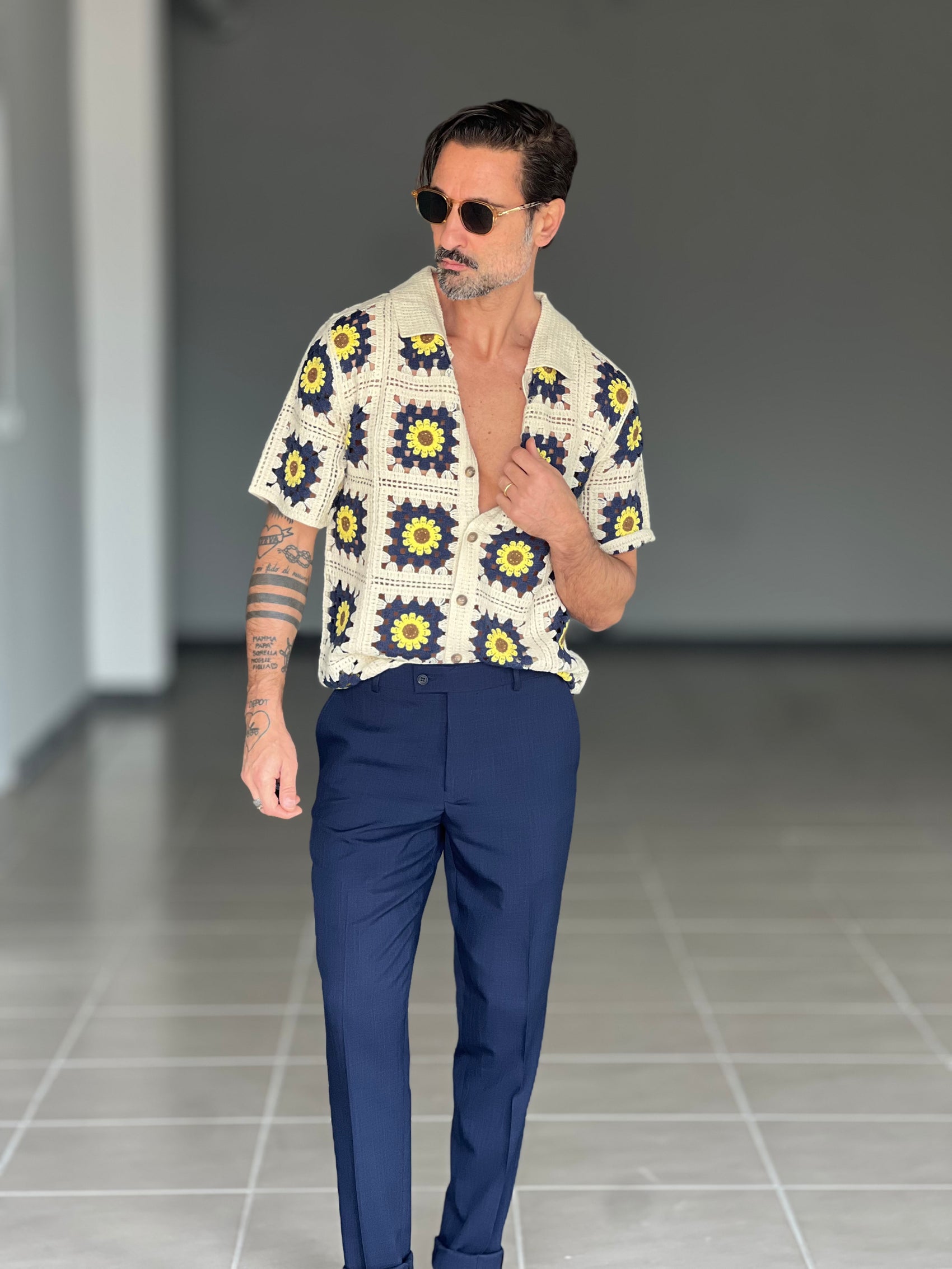 WHITE VISCOSE TROUSERS WITH REGULAR BOTTOM