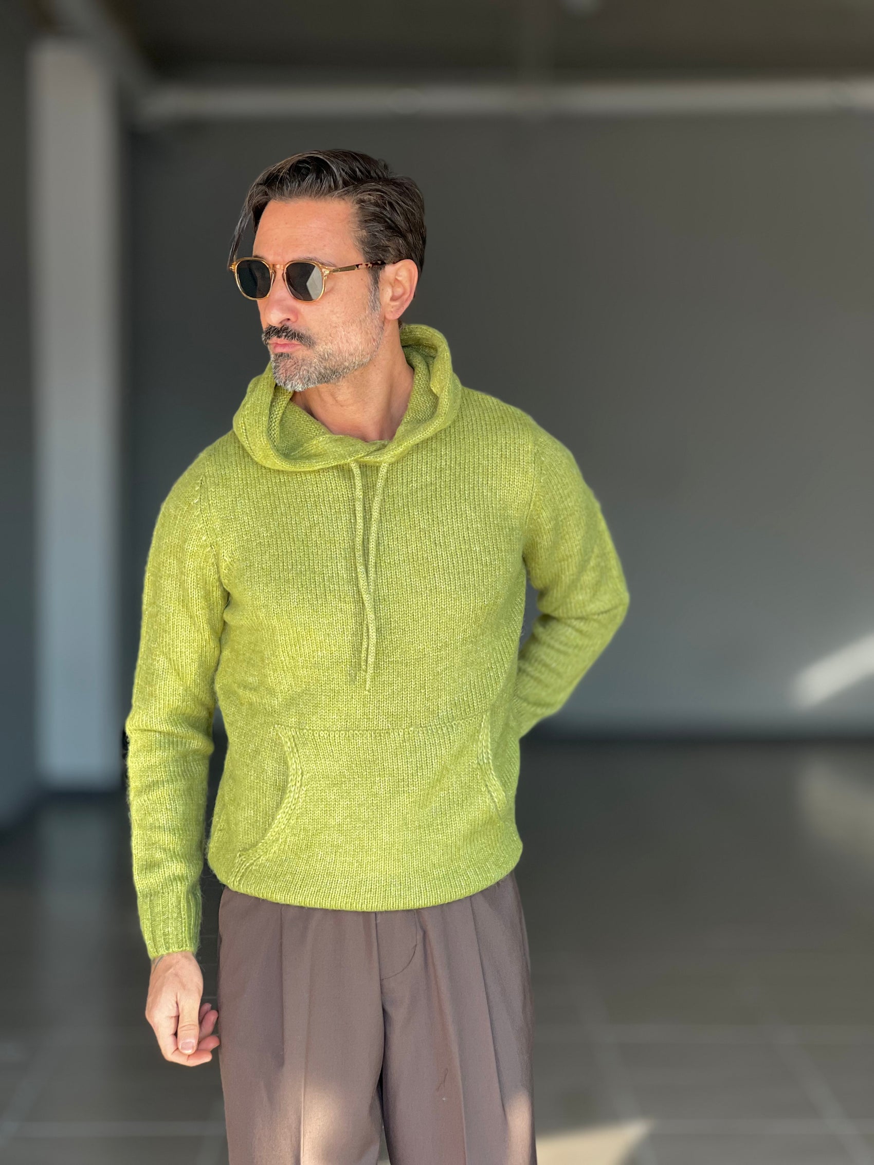 *MAGLIA FELPA VERDE ACQUA  LANA E MISTI