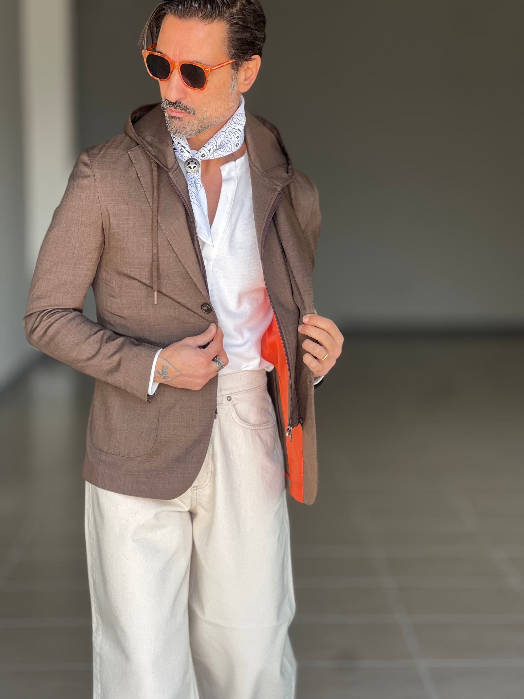 GIACCA MORO INTERNO FELPA REMOVIBILE EFFETTO TASMANIA. 106