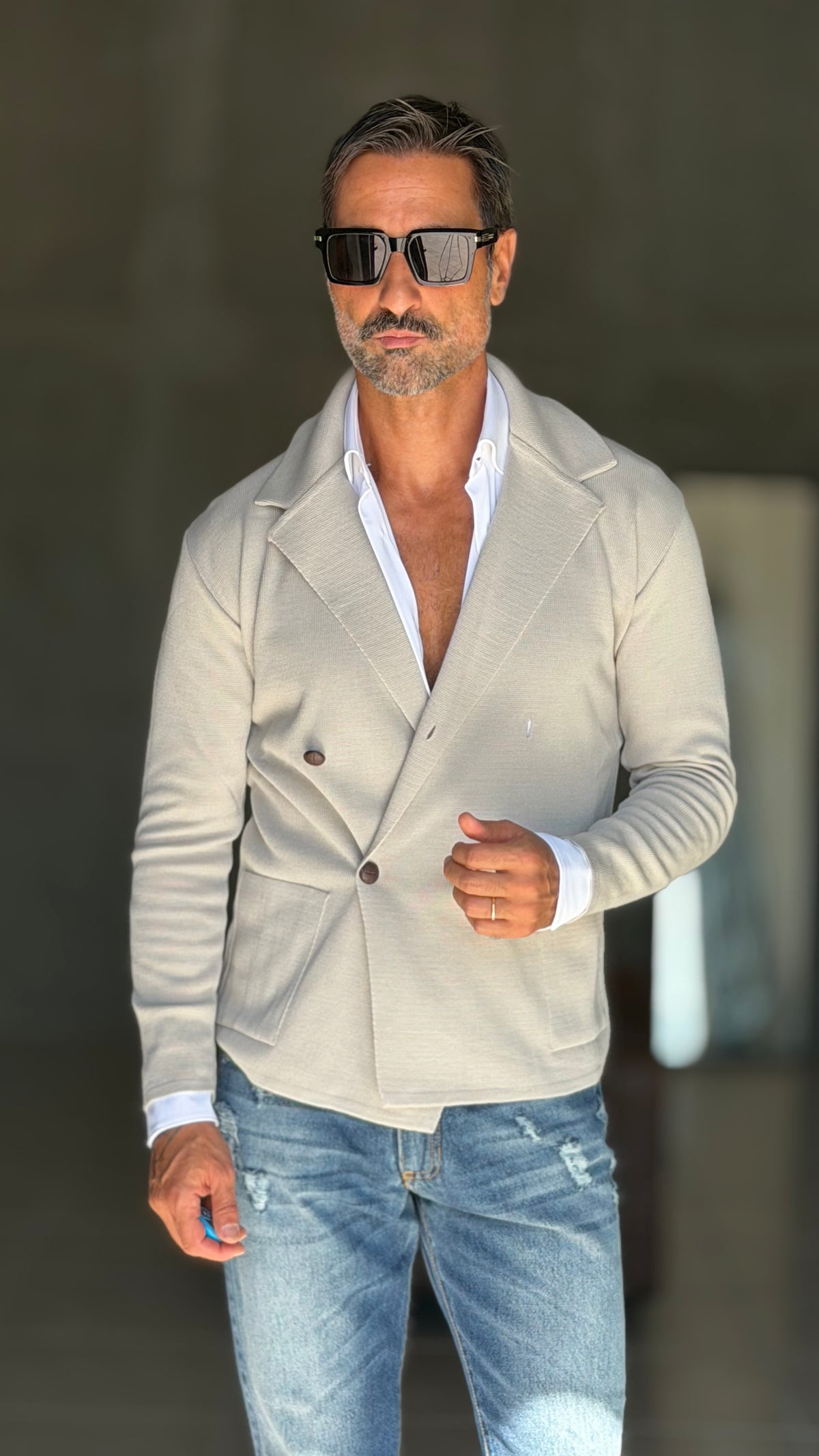 CARDIGAN BEIGE DOPPIOPETTO