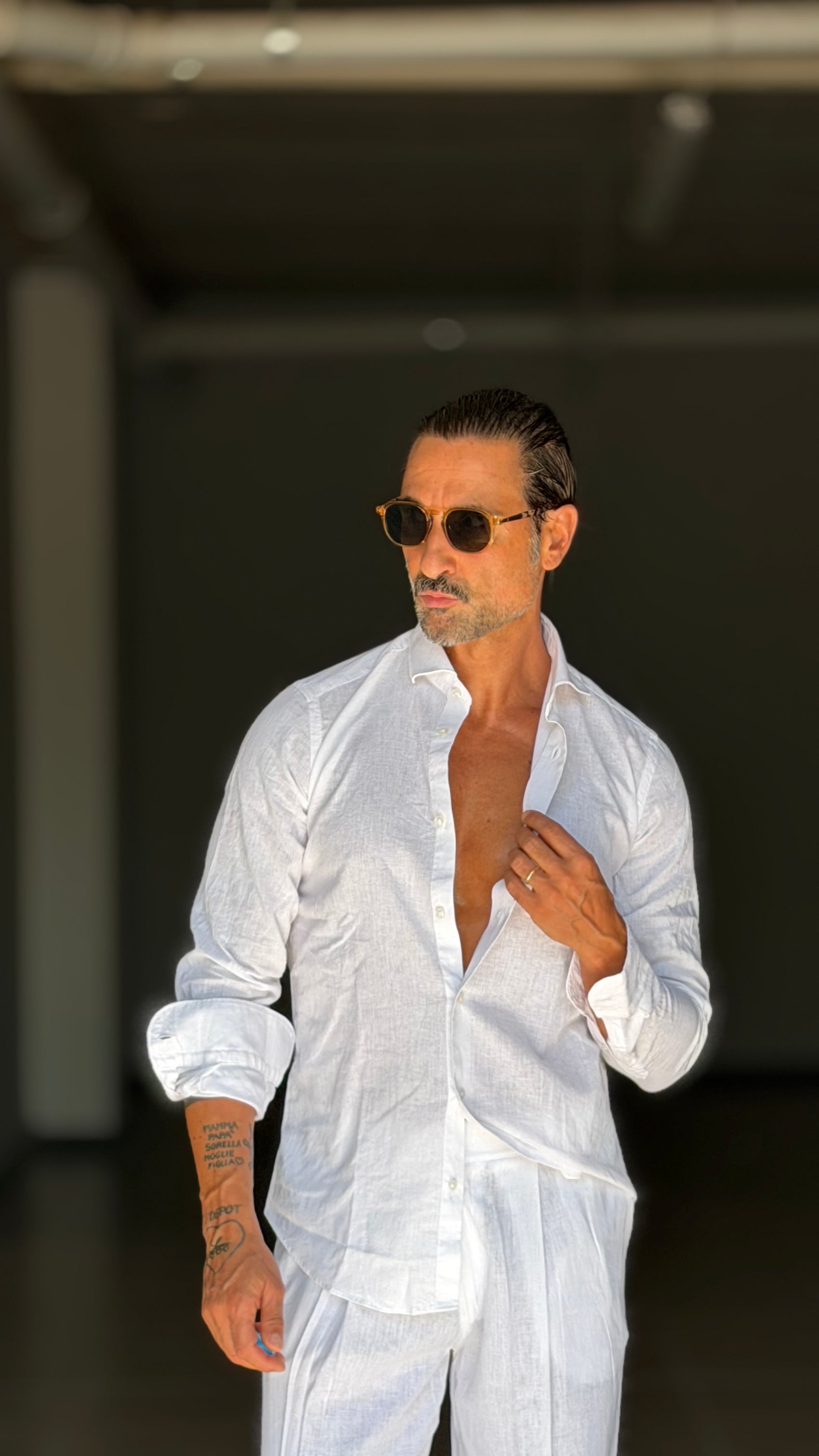 CAMICIA BIANCA  PURO LINO EXTRAFINE