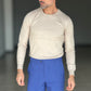 MAGLIA  GIRO CAMMELLO FILO COTONE RASATO