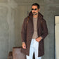 BLUE HIGH NECK COAT