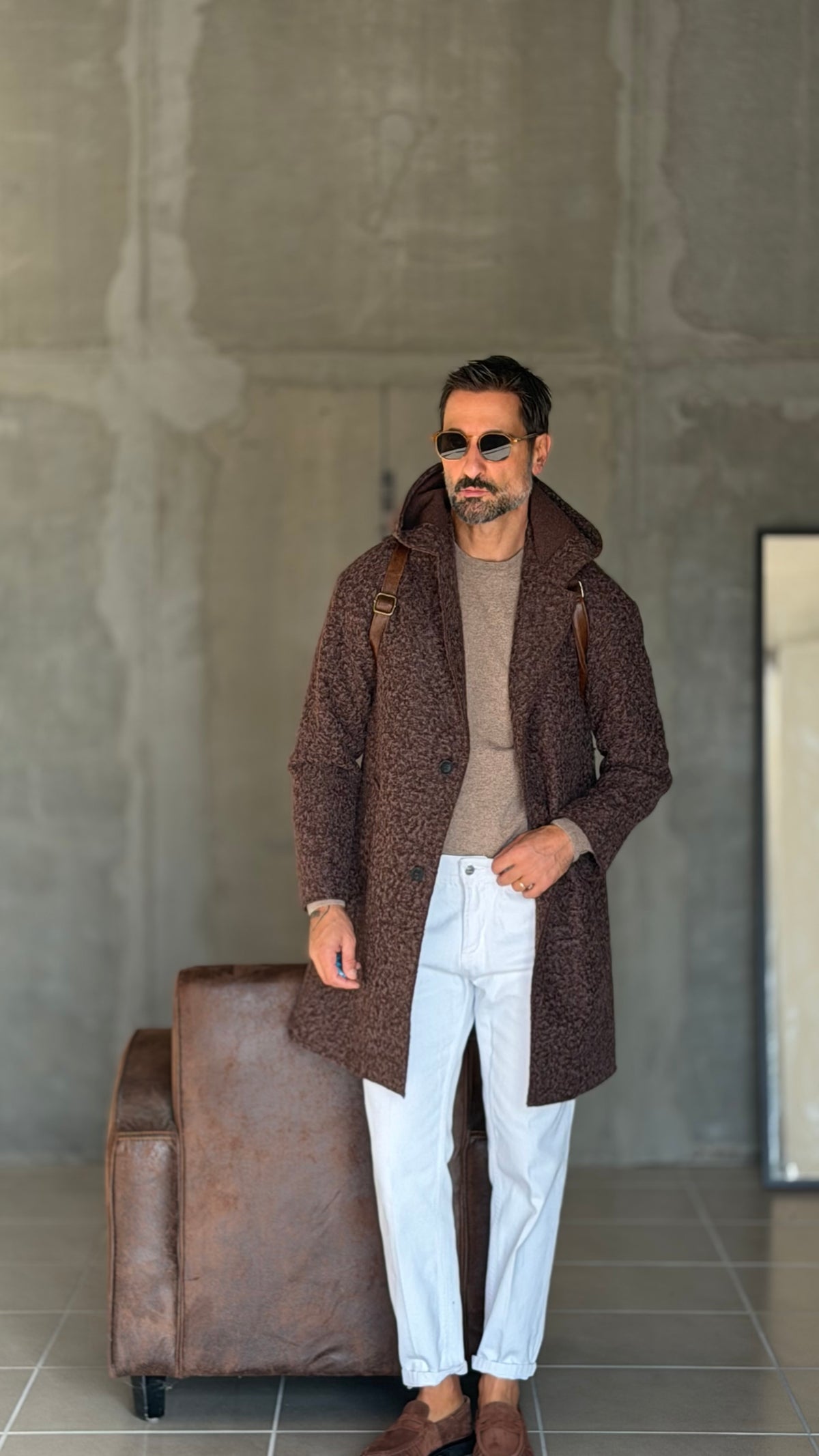 BLUE HIGH NECK COAT