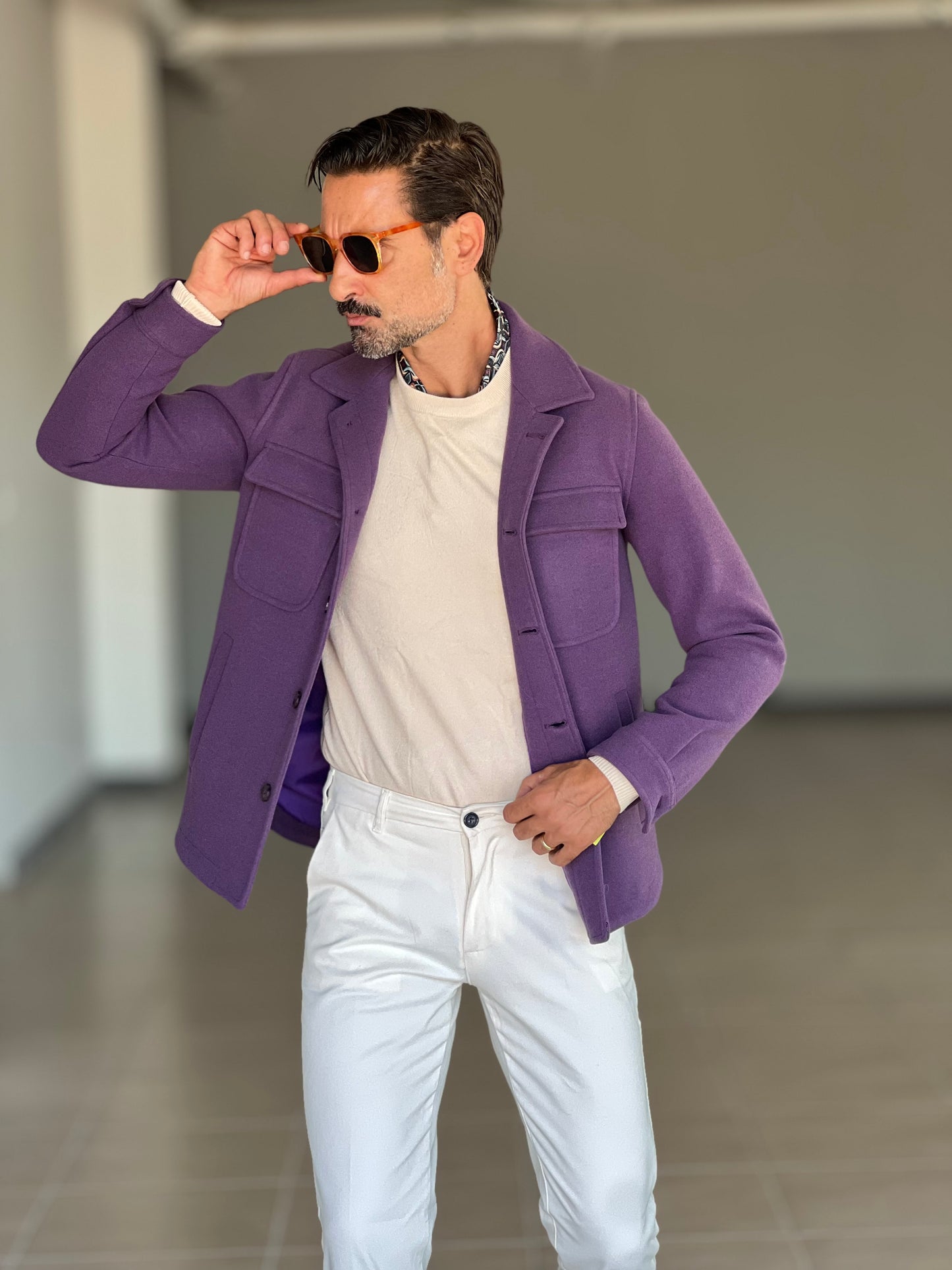 FILL JACKET PANNO MELANZANA