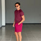 BERMUDA PRUGNA  COMFORT FIT
