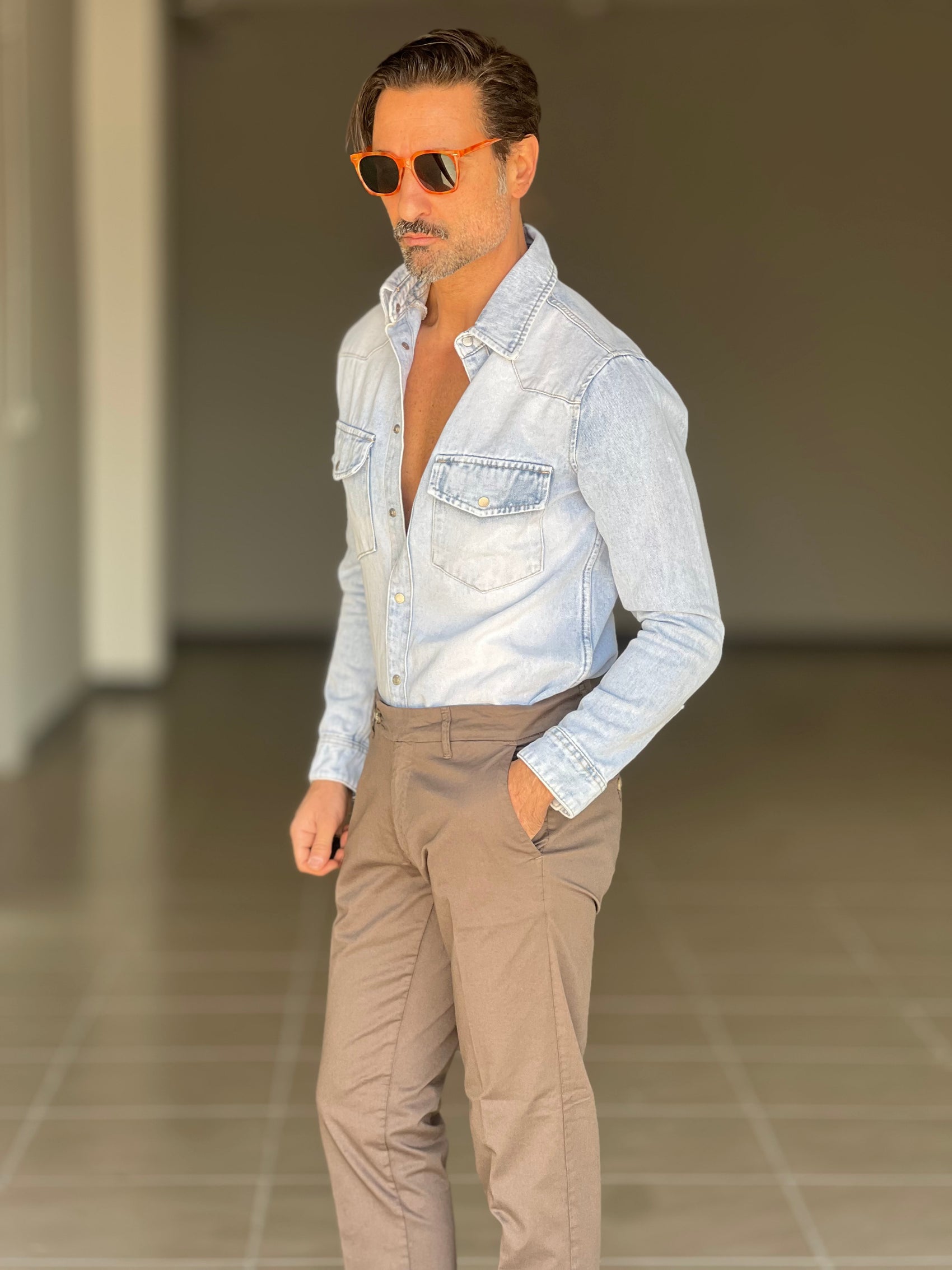 CAMICIA  DENIM LAVAGGIO ZERO DELAVE'