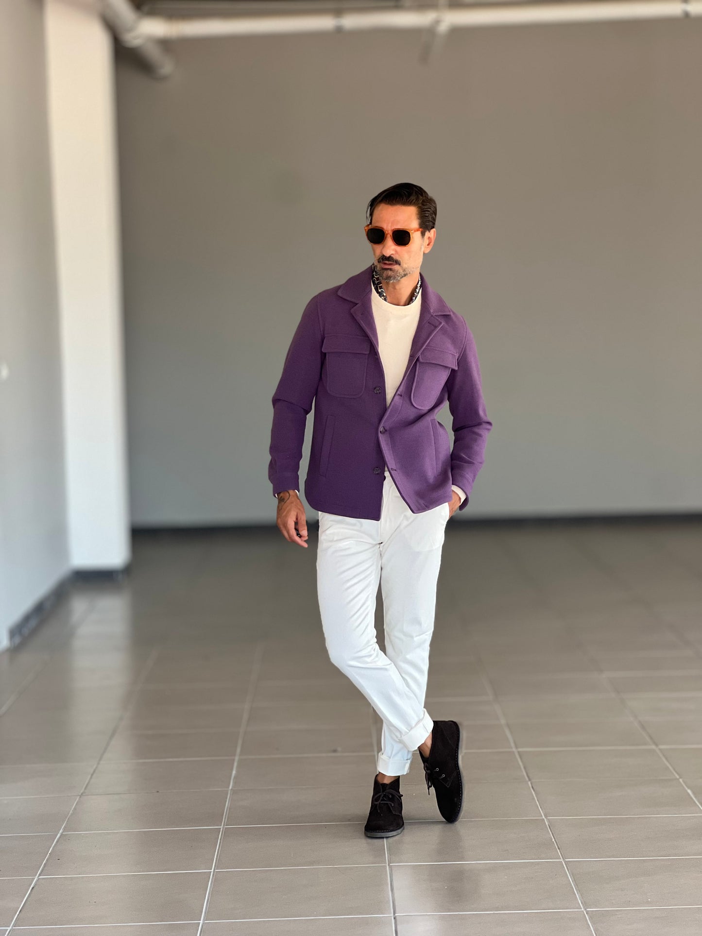 FILL JACKET PANNO MELANZANA