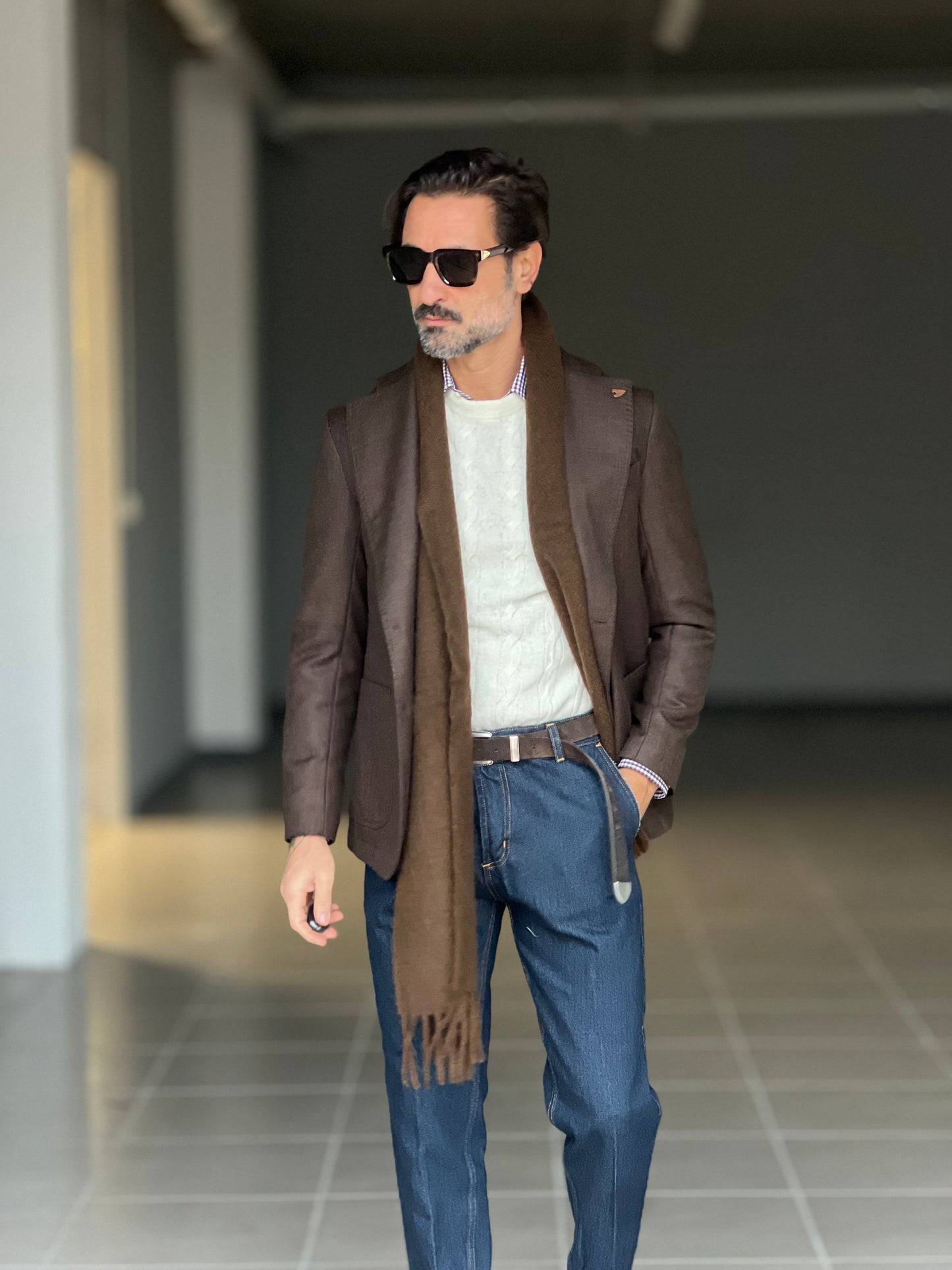 MAGLIA GIRO PANNA   LANA E CASHEMERE TRECCIA PICCOLA