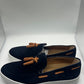*MOCASSINO BLU  CAMOSCIO FONDO BARCA NAPPINA CUOIO