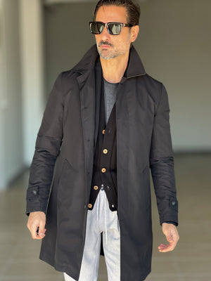 BLUE HIGH NECK COAT