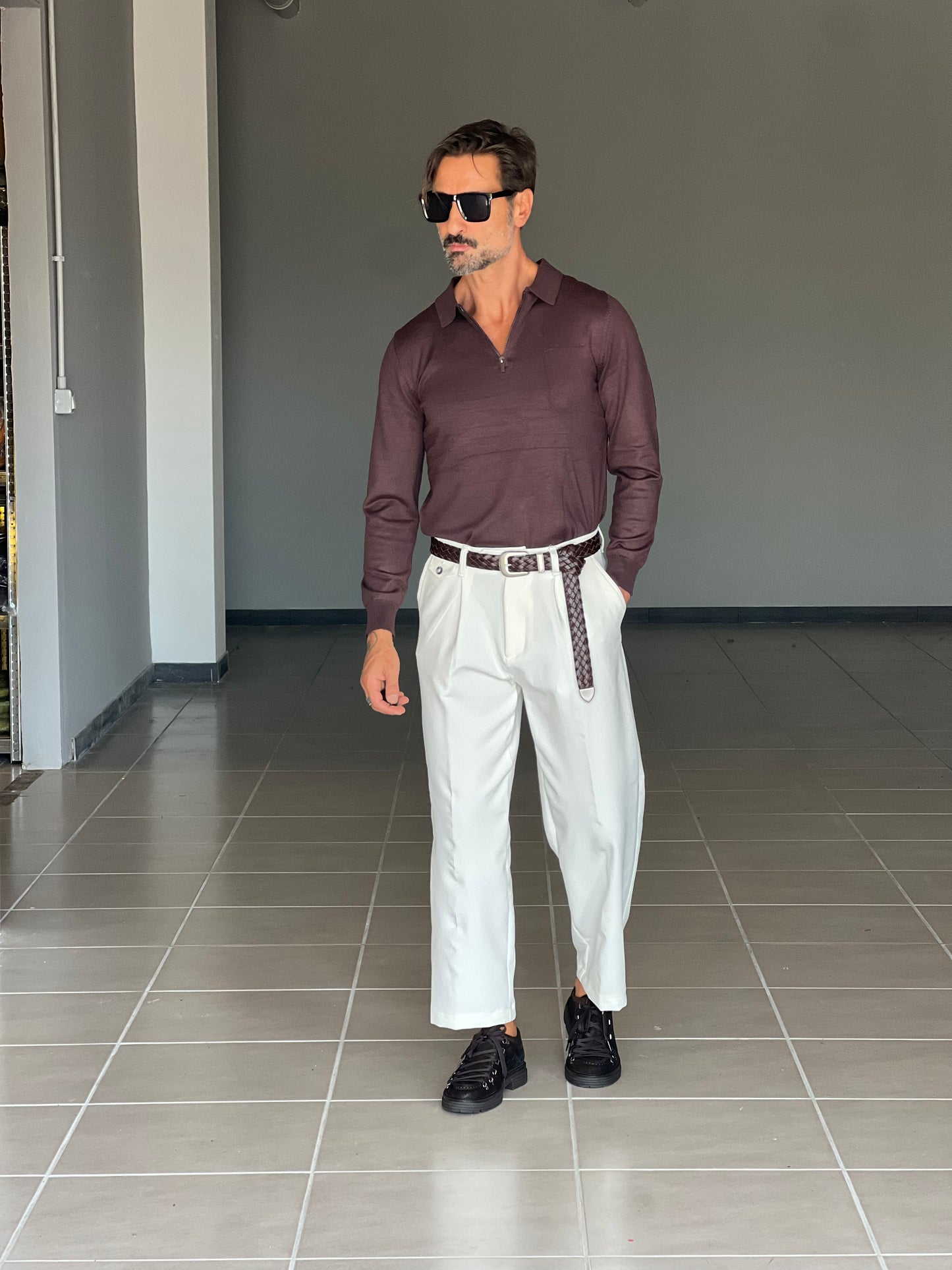 POLO MORO RASATA ZIP  VISCOSA E MISTI