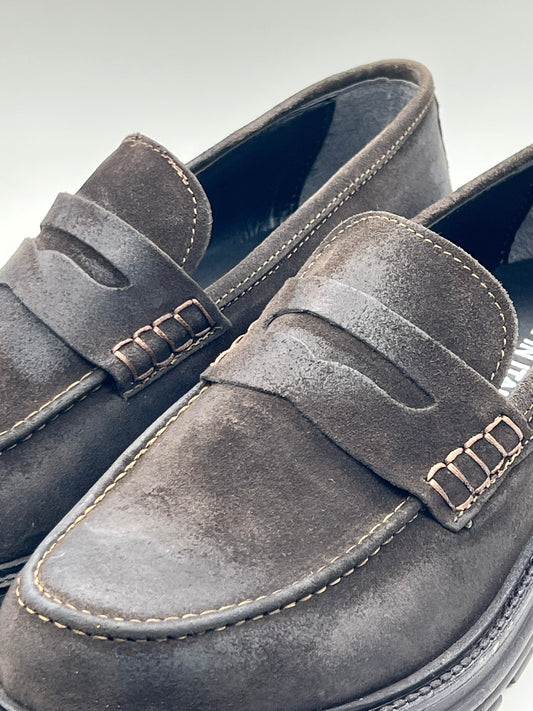 MOCASSINO   MORO INVECCHIATO FONDO GOMMA