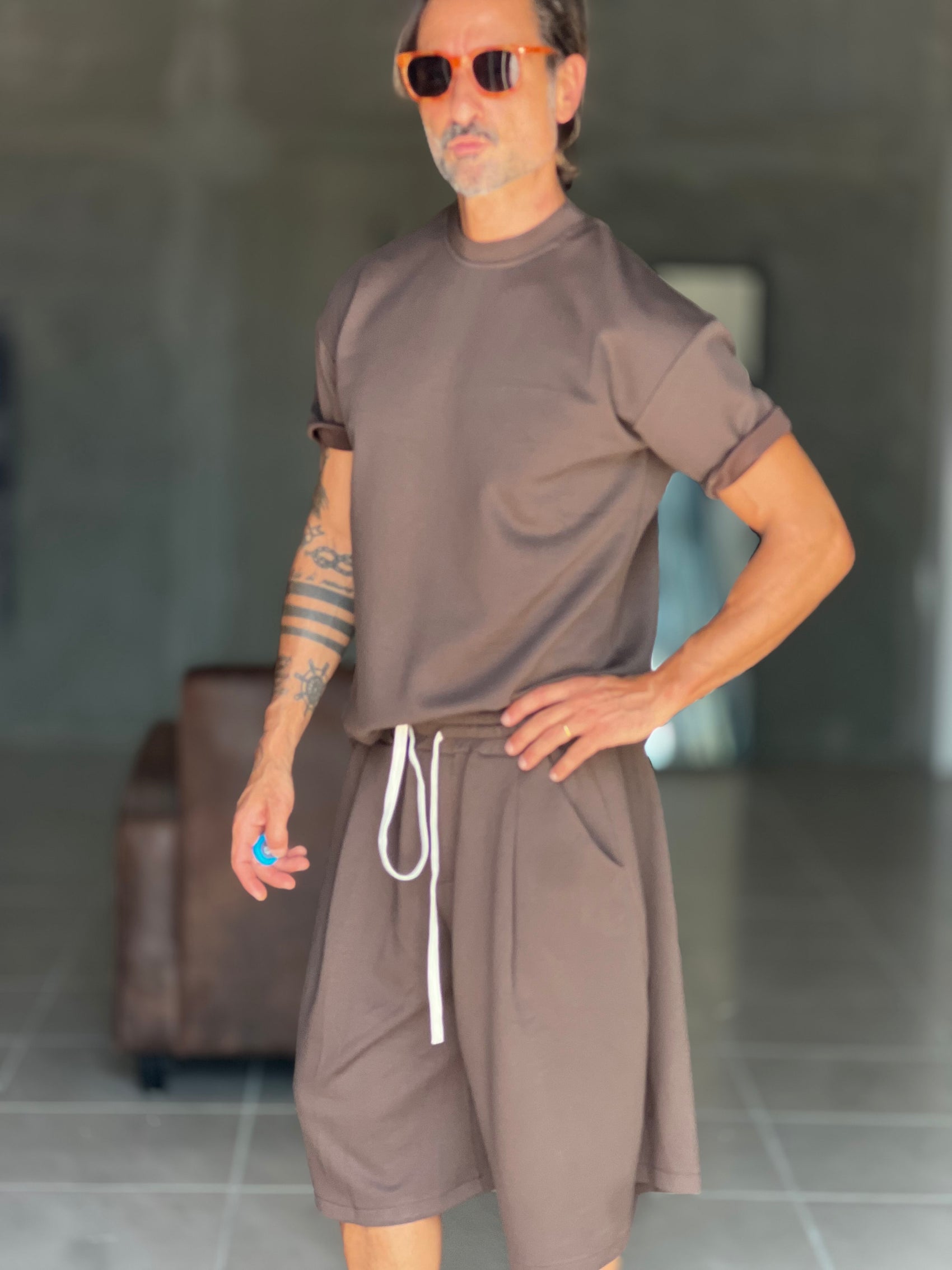 °COORDINATO  FELPA  MORO  MAGLIA  E BERMUDA
