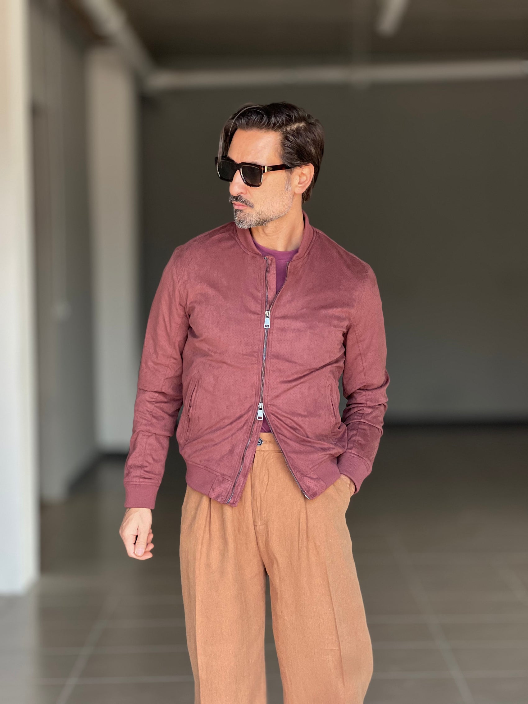 ECO-LEATHER BIKER WITH BLACK ON BLACK STUD