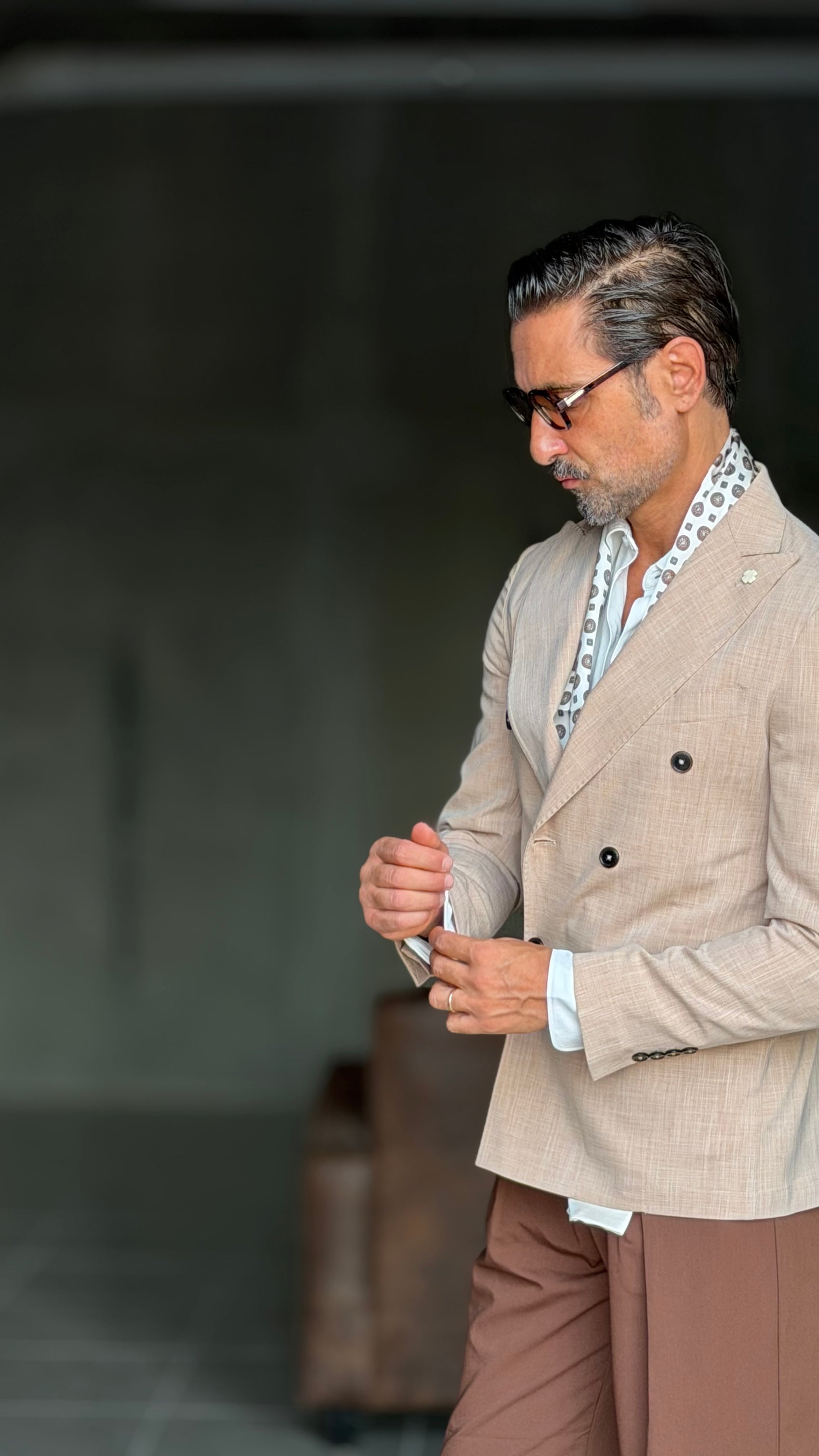 GIACCA DOPPIOPETTO BEIGE FIAMMATA