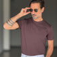 T SHIRT CIOCCOLATO COTONE STRECH