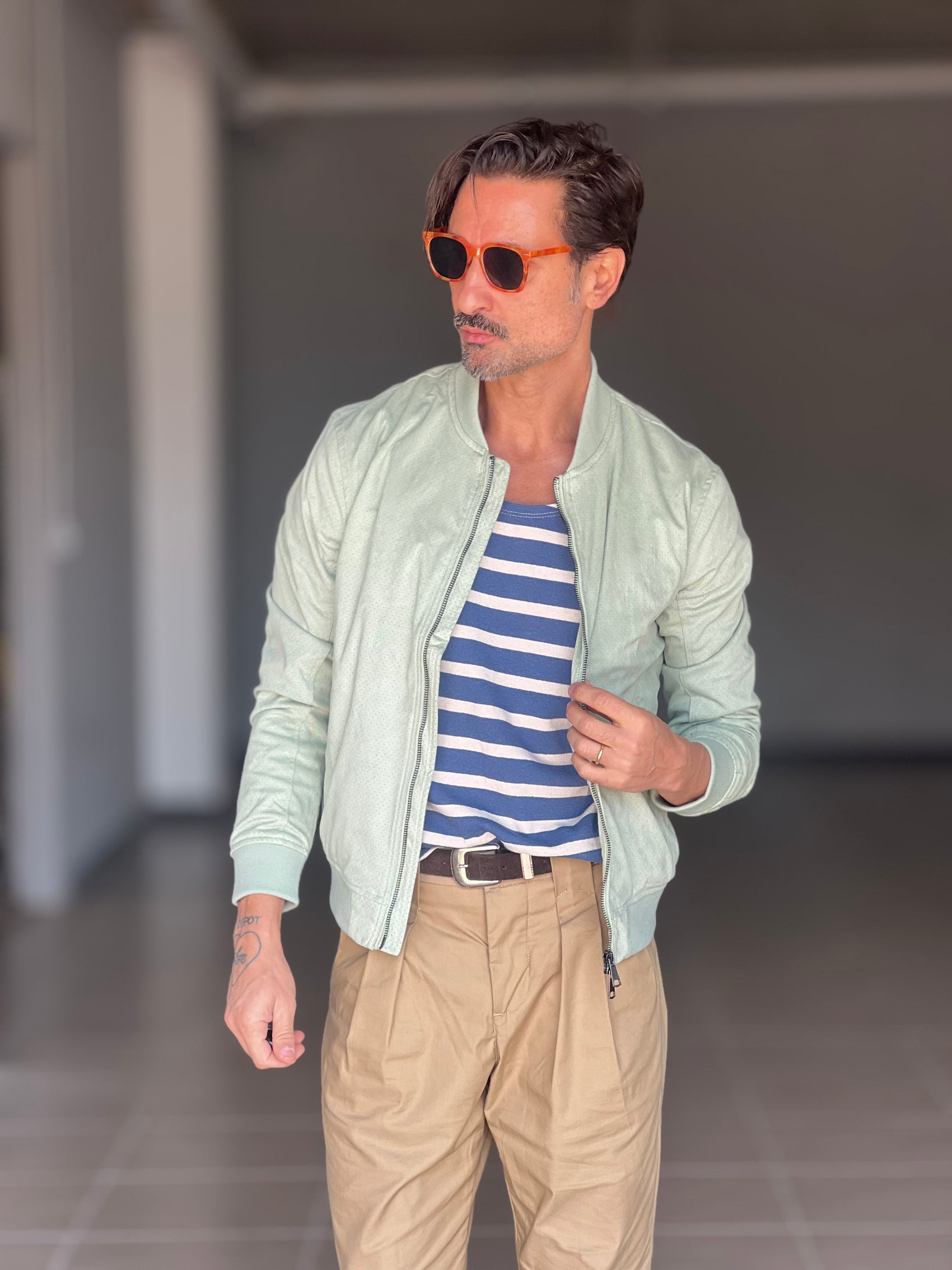 ECO-LEATHER BIKER WITH BLACK ON BLACK STUD