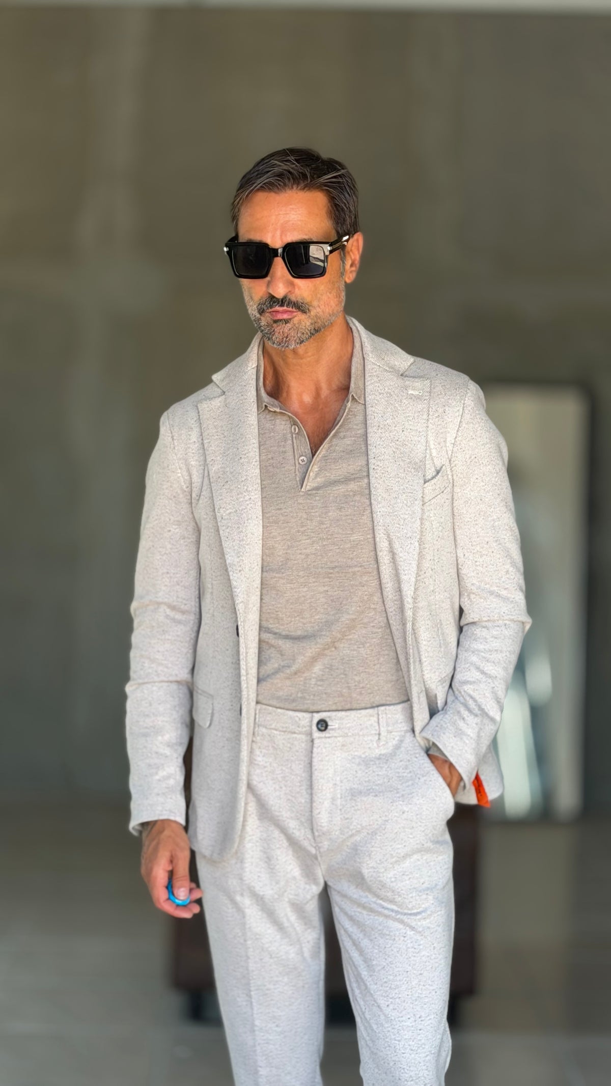 GIACCA PANNA BOTTONATA TELAMIRA 600 ( ABBINABILE AL PANTALONE TELAMIRA 600)