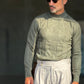 WHITE VISCOSE TROUSERS WITH REGULAR BOTTOM