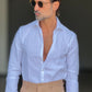 CAMICIA  BIANCA LINO E MISTI COLLO ITALIANO 558