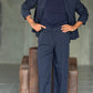 WHITE VISCOSE TROUSERS WITH REGULAR BOTTOM