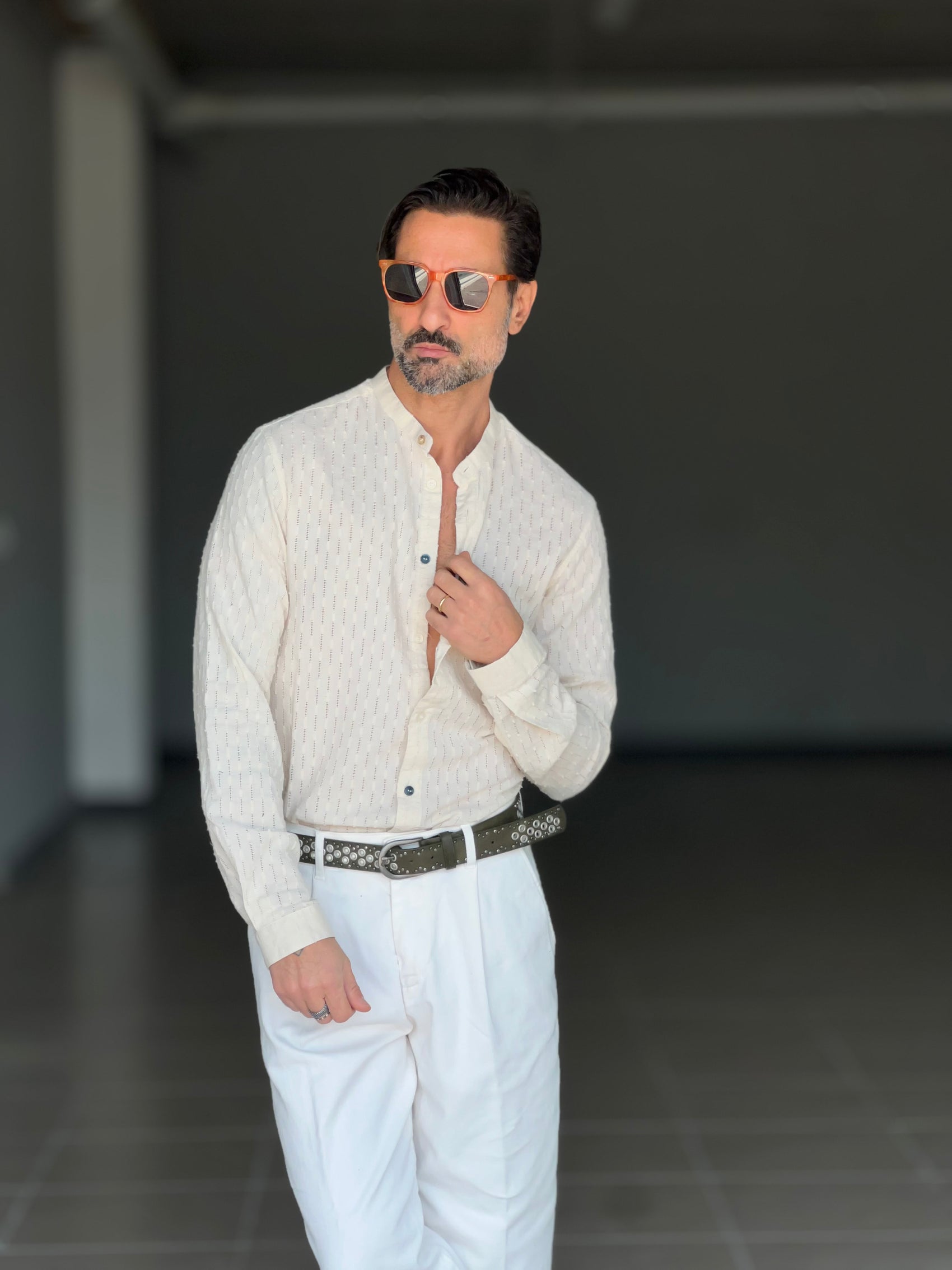 CAMICIA KOON SABBIA LINO E COTONE LAVORAZIONE TRAMATA 00204