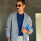 CARDIGAN GRIGIO ROMBO   CROP  FIT  PESANTE