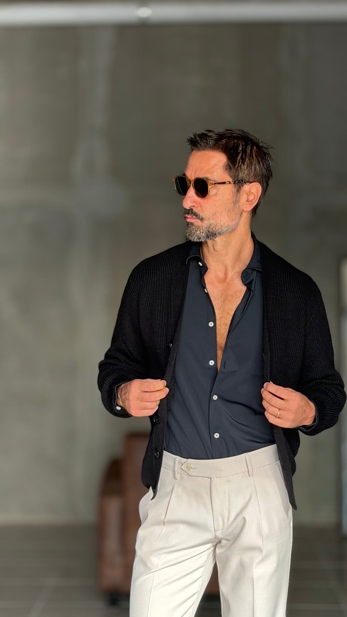 CARDIGAN NERO  MAGLIA INGLESE