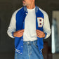 COLLEGE FELPA AZZURRO BICOLORE  B
