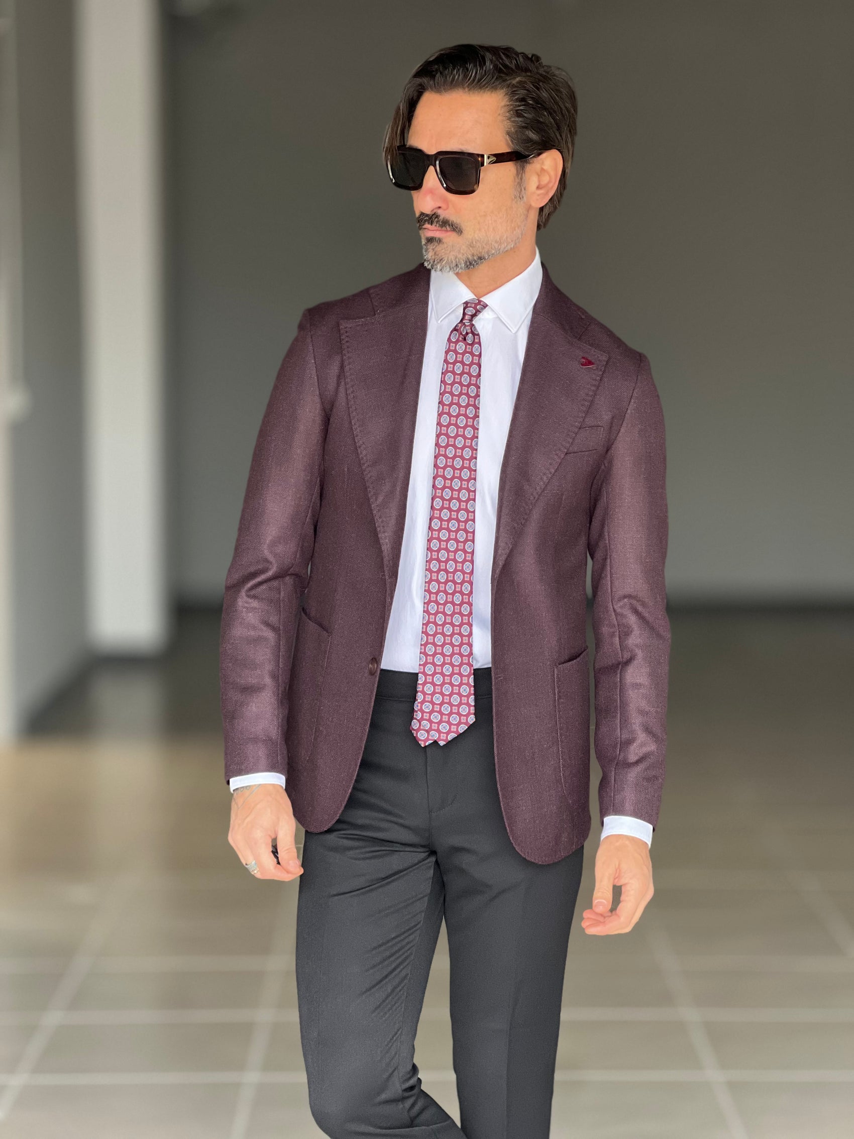 GIACCA COLOR VINO FIAMMATA MISTO LANA