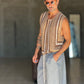 WHITE VISCOSE TROUSERS WITH REGULAR BOTTOM