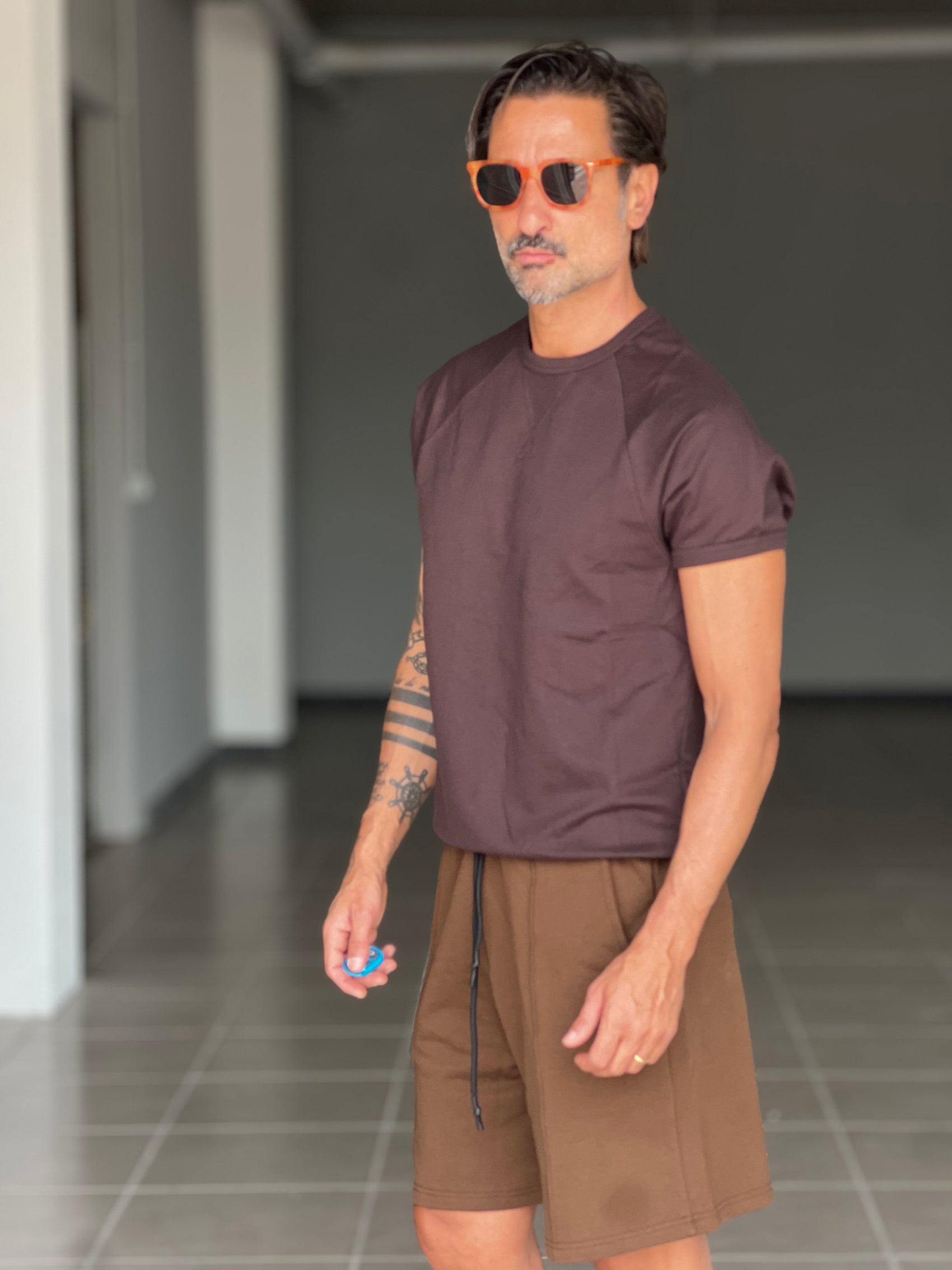 MAGLIA FELPA MORO  MEZZA MANICA