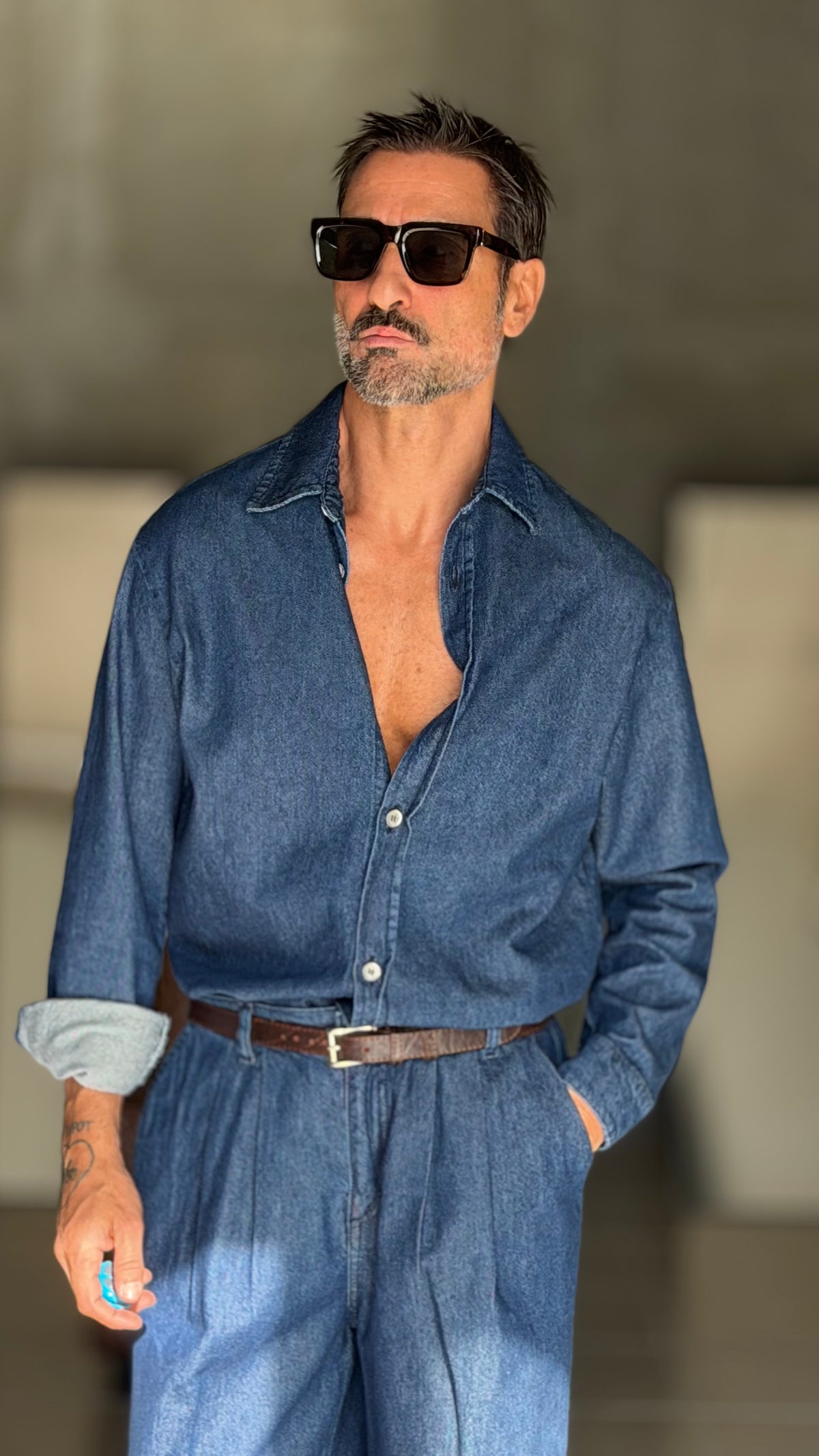 CAMICIONE  DENIM LAVAGGIO MEDIO PESANTE